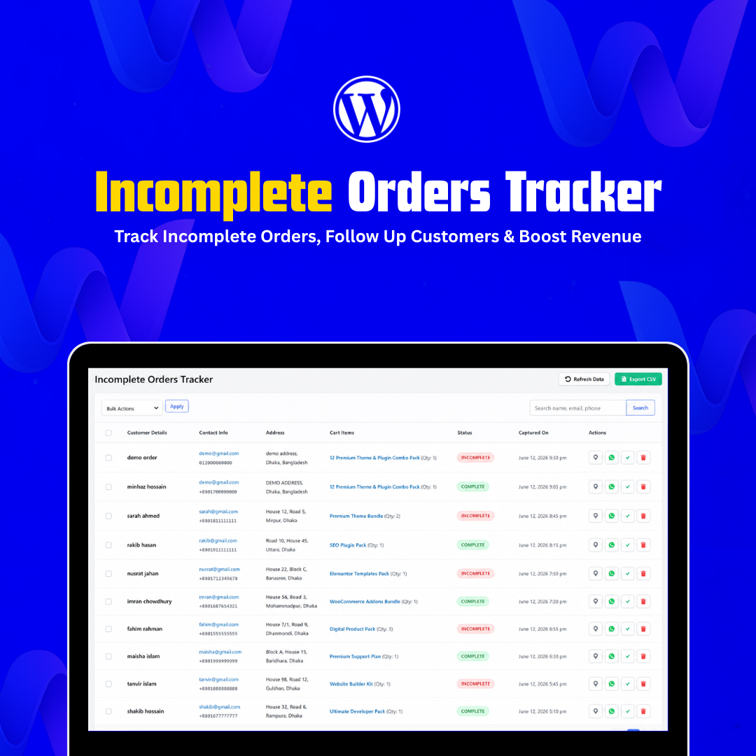 incomplete order tracker Incomplete Order Tracker - Image 1